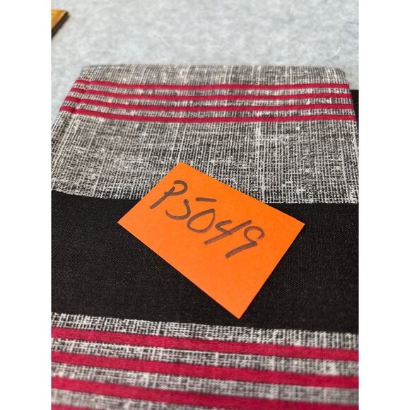 Striped Cotton Fat Quarter Fabric 18x22" Black/Gray/Red Craft Sewing Material - Picture 4 of 4